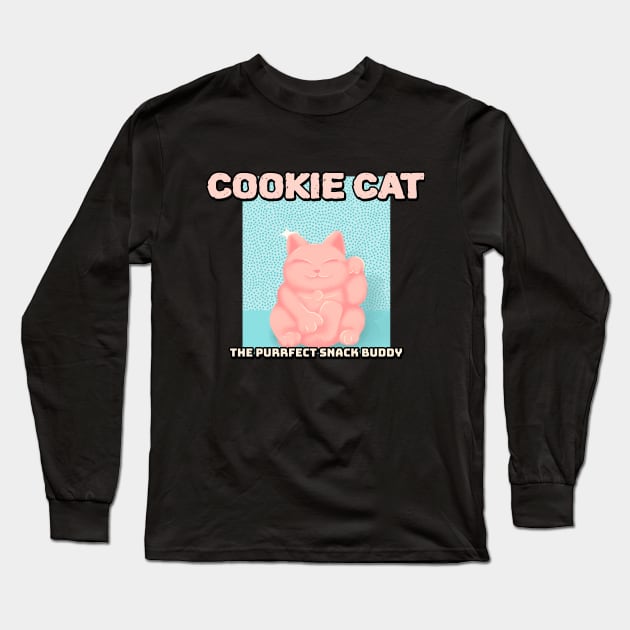 Cookie Cat: The Purrfect Snack Buddy Cookie Day Long Sleeve T-Shirt by Creative Cartoon